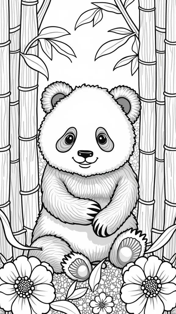 panda adult coloring pages